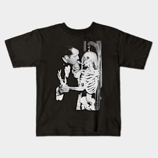 Vincent Price and skeleton Kids T-Shirt